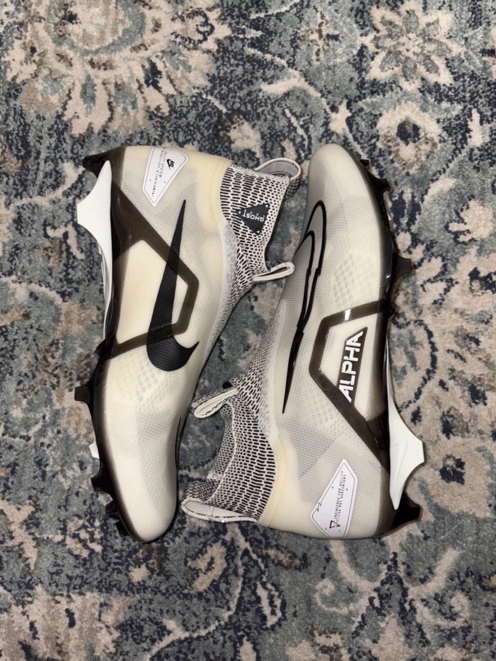Nike Men’s Alpha Football Cleats in White and Black